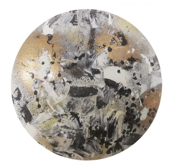 Resin Wall sculpture by Louise Greenfield - Black and Gold