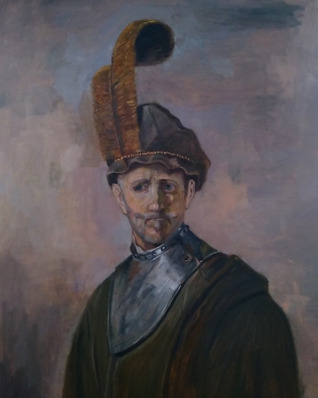 Old man in Military Costume after a painting by Rembrant by John Richard Hewitt and Amanartis Studios Watford by Amma Gyan.jpg