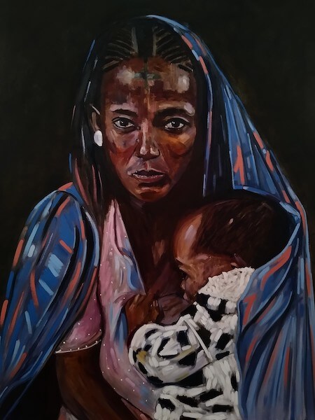 Ethiopian Mother and Child by John Richard Hewitt at Amanartis by Amma Gyan