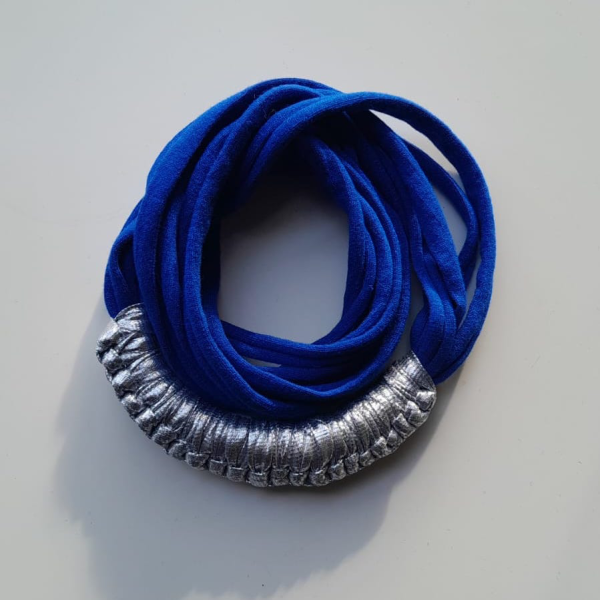 Blue and Silver Macy Jersey necklace by Amma Gyan - Image 4