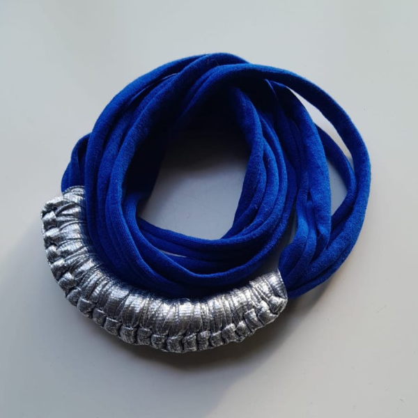 Blue and Silver Macy Jersey necklace by Amma Gyan - Image 5