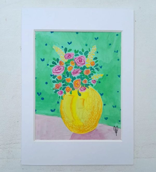 Bouquet in Yellow vase by Heidi B at Amanartis at the Atria by Amma Gyan 1