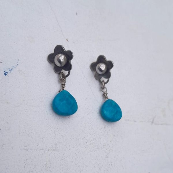 Daisy turquoise earrings by Natasha Salkey at Amanartis at the Atria by Amma Gyan 3