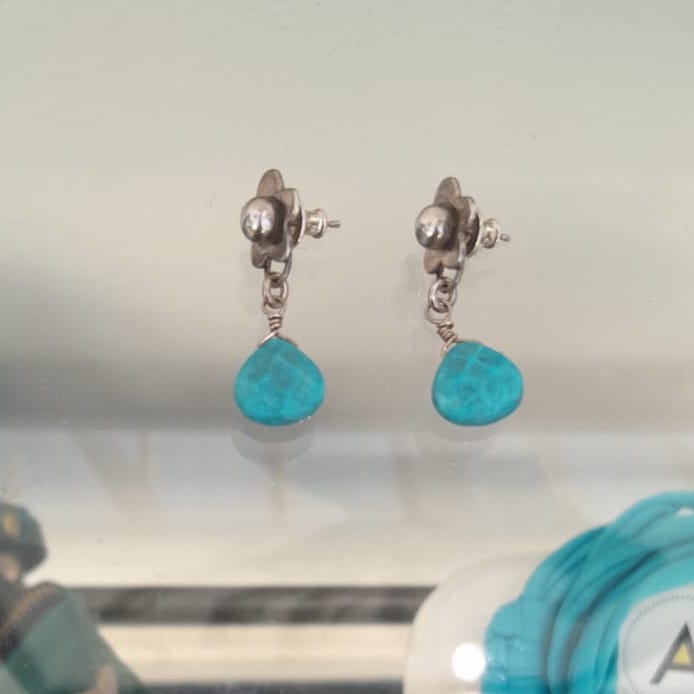 Daisy turquoise earrings by Natasha Salkey at Amanartis at the Atria by Amma Gyan 4