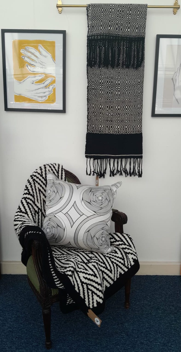 Geometric Lines - Hand crocheted wool blanket by Elizabeth Stewart designs - Image 4