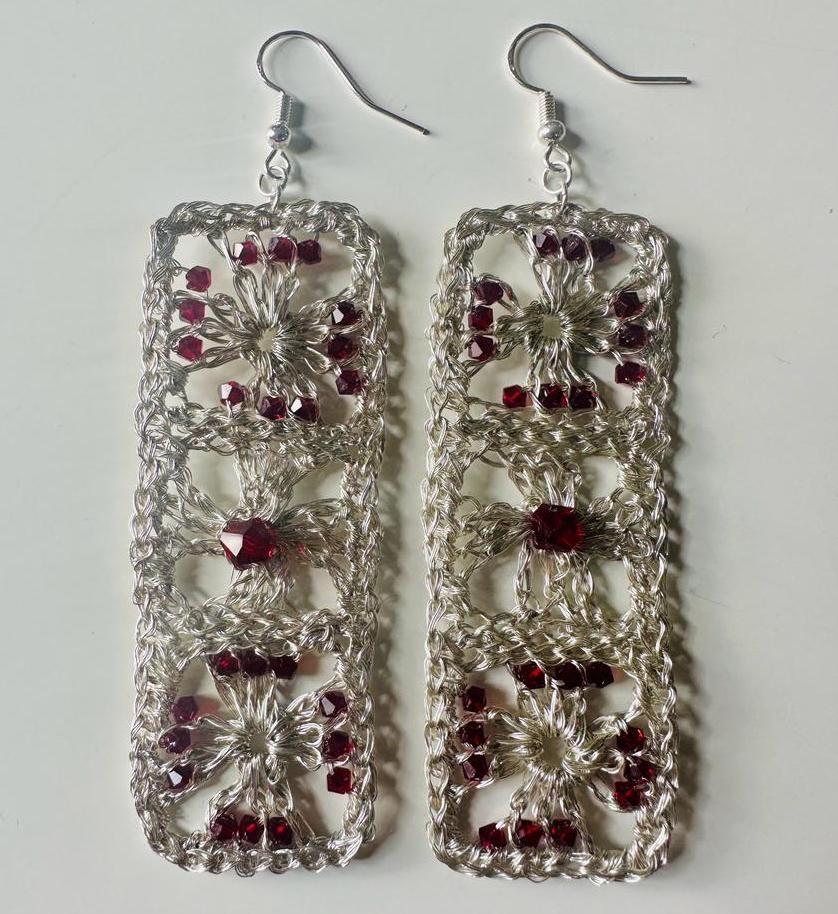 Granny Square earrings by Elizabeth Stewart Designs 2