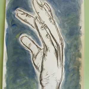 The Hand, Study 1 in green by Amma Gyan