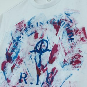 Original Gratitude painted design by Amma Gyan at the House of Amma – XS Plum and Blue