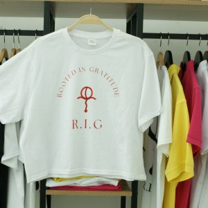 Original ‘Rooted In Gratitude – R.I.G’ Screen printed design by Amma Gyan at the House of Amma