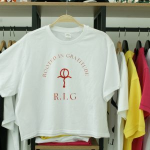 Original ‘Rooted In Gratitude – R.I.G’ Screen printed design by Amma Gyan at the House of Amma