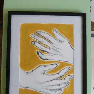 I’ve got you charcoal and gouache on paper by Amma Gyan