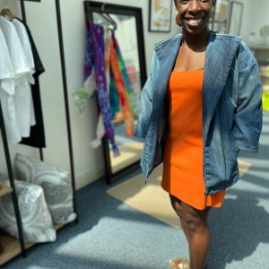 Box style One Off Designer Denim Jacket, by Heidi B