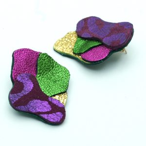 Abstract Petals – Pink and Gold – Studs by Amma Gyan