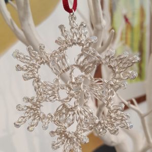 Crochet Silver Snow Flake by Elizabeth Stewart Designs