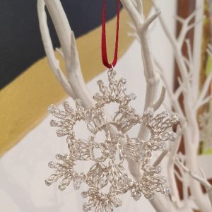Crochet Silver Snow Flake by Elizabeth Stewart Designs